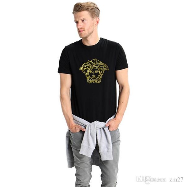 

2019 summer t-shirt fashion fashion brand men's t-shirt new shirt letter print casual men's round neck size, White;black