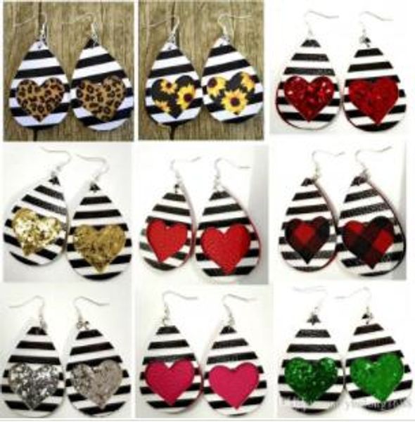 

2020 блестки teardrop кожа серьги кожезаменитель воды серьги падение 10colors, Golden;silver