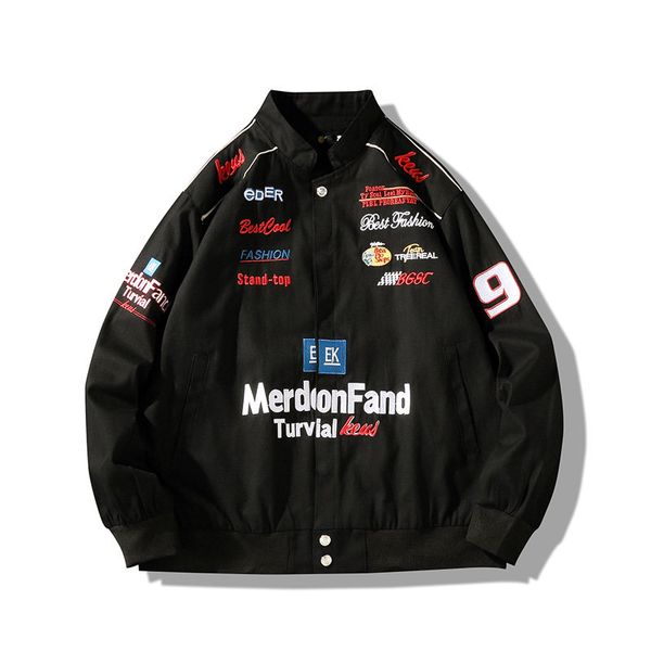 

port wind jacket tooling clothes male jacket 2020 spring and autumn loose big yards letters japanese tide brand retro hip-hop fashion, Black;brown