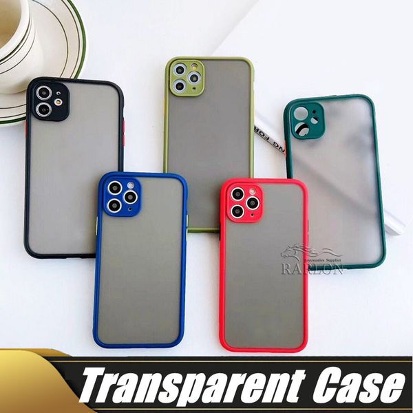 TPU suave e telefone pc casos transparentes tampa traseira fosca para iphone 6 7 8 xr xs 11 12 mini pro máxima à prova de choque precisão posição