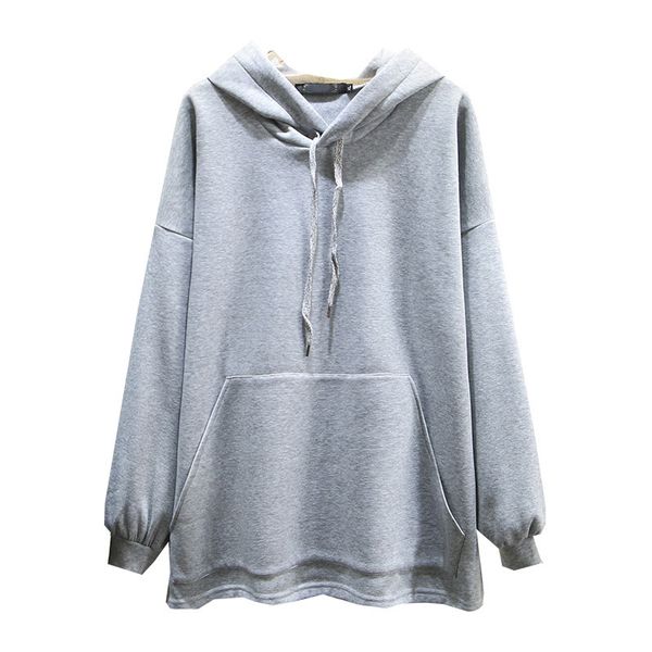 

женщины толстовки весна 2020 твердого капюшон сыпучей fit бархат женских толстовки женщина 7470, Black