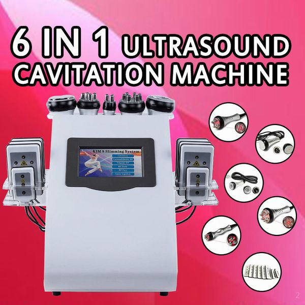 

6 in1 weight loss ultrasonic liposuction 40k cavitation vacuum multipolar rf bio face skin lifting slimming machine ce certification