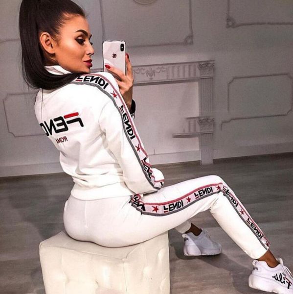 

2019 ca ual track uit women 2 piece et weat uit zipper triped track uit long leeve weat hirt pant women 039 et, Gray