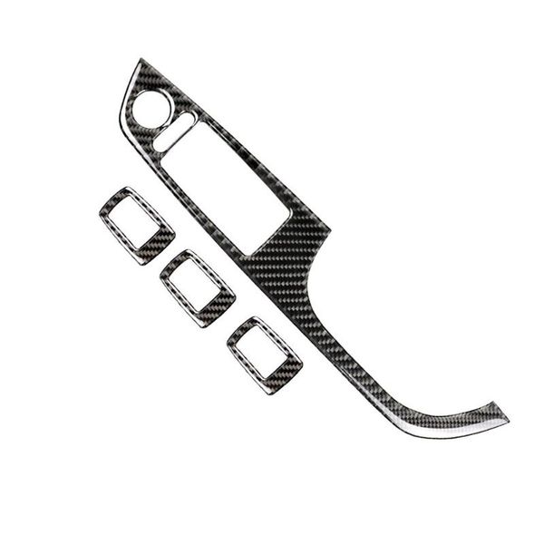 

4pcs rhd carbon fiber car interior door window switch panel cover trim for e90 e92 e93 3 series car styling accessories