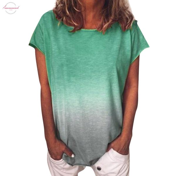 

new tshirt women harajuku casual gradient color women short sleeved t shirt tunic poleras camiseta mujer women t shirt haut, White