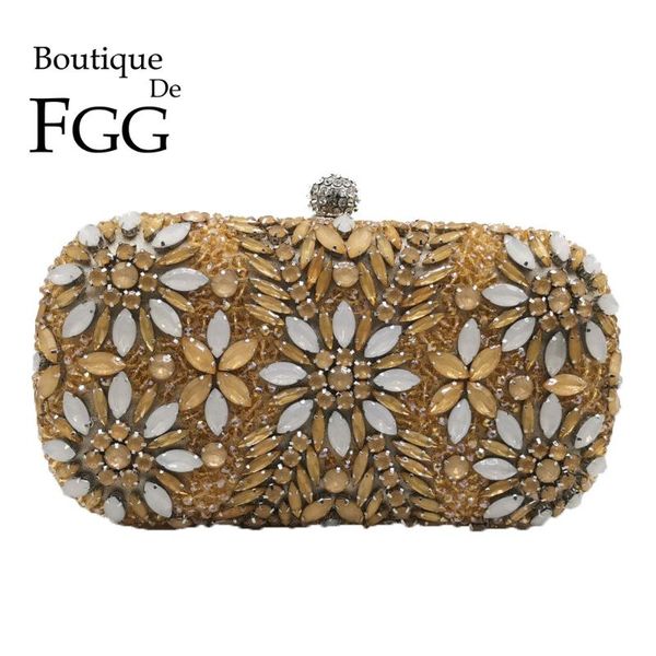 

boutique de fgg elegant women beaded evening purses bridal crystal clutch bags formal party dinner handbags