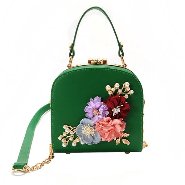 

fashion flower women evening bag pu leather wedding women evening bag clutch beauty female pearl 5 colors crossbody shoulder