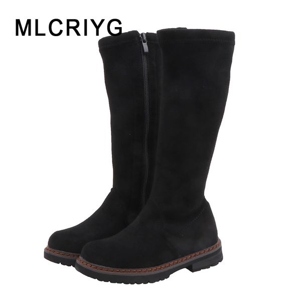 

зимних дети колена высоких сапог детей flock марк beige boots младенец девочка принцесса теплой мода обувь сладкие soft new, Black;grey