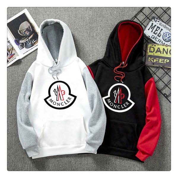 

мужская осенью и зима с капюшоном спортивной тенденция ins2019 нового рыхлым тяжелым пальто плюша, White;black