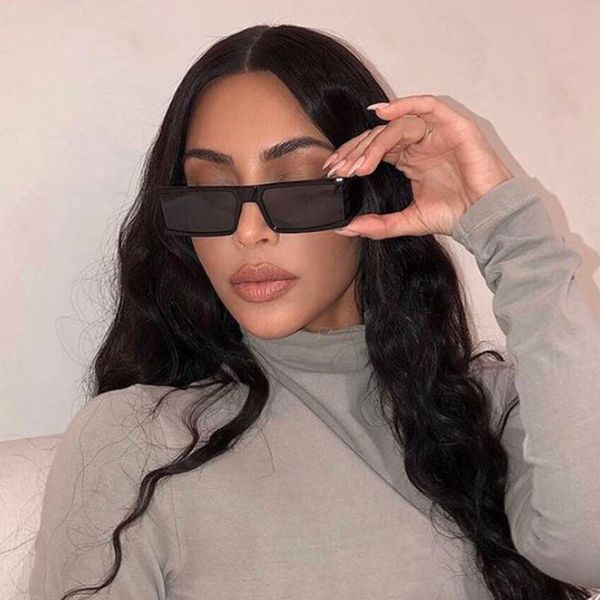 

2020 new vintage square oversized sunglasses women fashion brand design goggle retro mirror lens sun glasses for female uv400, White;black