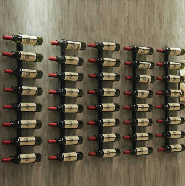 

wall mounted metal whiskey wine display rack floating bottle storage holder organizer customizable elegant house decoration
