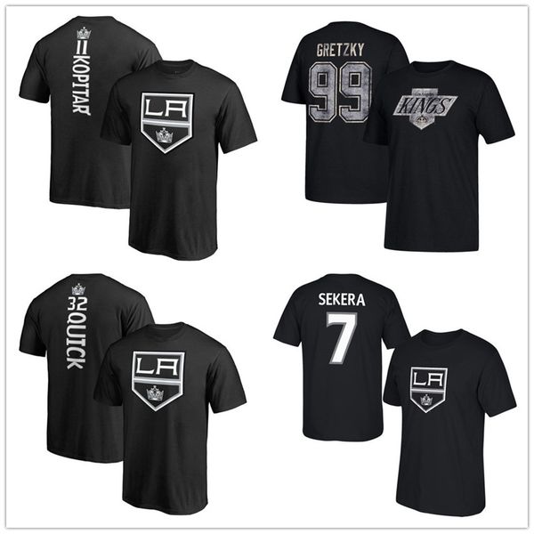 

#11 anze kopitar #32 jonathan quick men's los angeles kings branded t-shirts #31 ben bishop #8 drew doughty hockey jerseys printed logo, Black