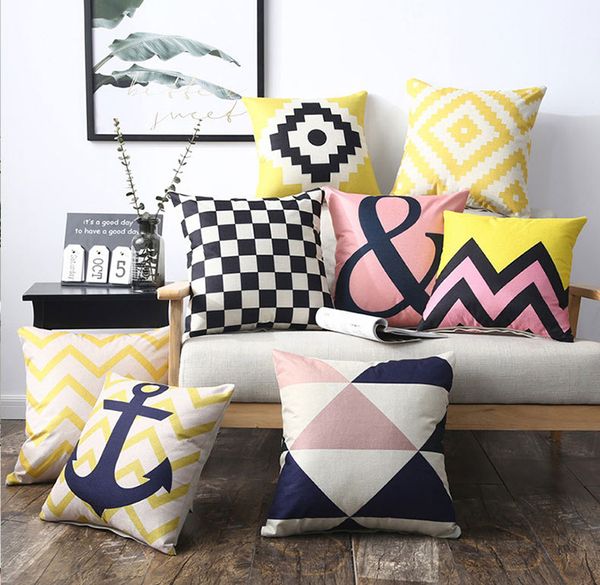 

39 style linen cartoon pillowcase suitable for home bedroom living room car hug pillowcase dhl xd22560