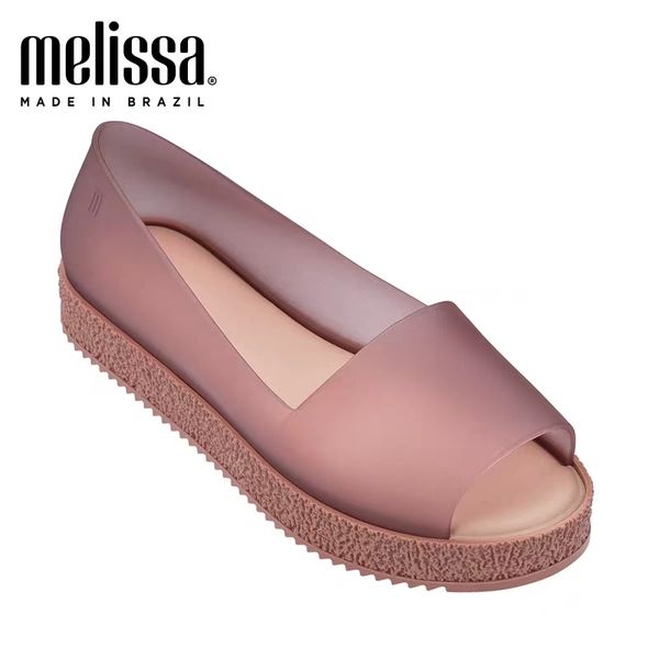 

melissa puzzle women sandals beach jelly shoes mulher woman flat sandals soft mixed candy 4 colors summer casual slip on, Black