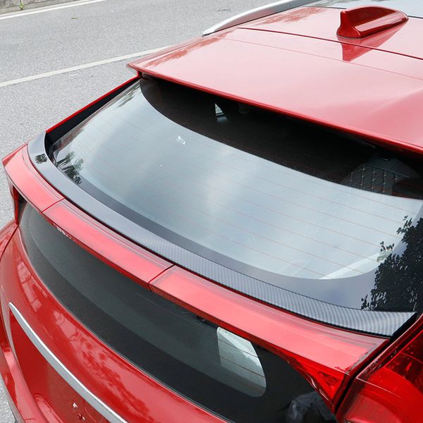 

car styling 1pcs abs plastic car rear trunk spoiler wing molding trim decoration cover for mitsubishi eclipse cross 2018 2019