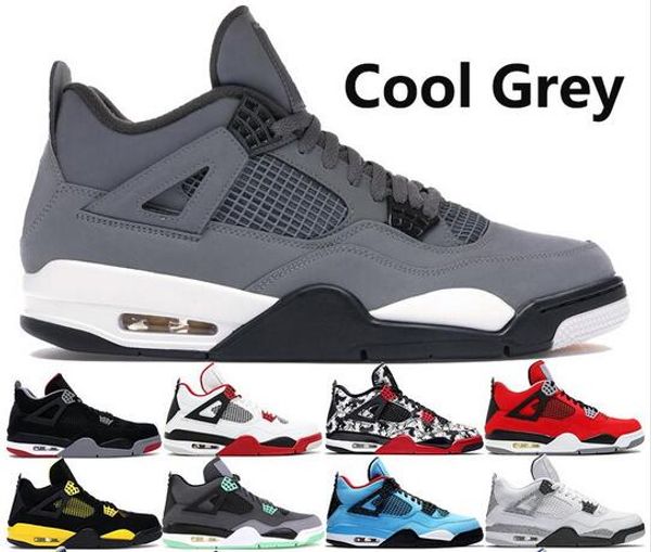 

new arrival jumpman cool grey 4 4s basketball shoes men bred green grow cavs tatoo white cement mens designer shoes us7-13