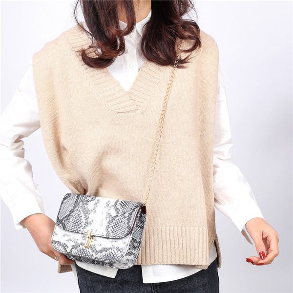 

2019 new fashion women shoulder bag pu leather snake skin printed messenger bag women small satchel tote handbag and purse #40