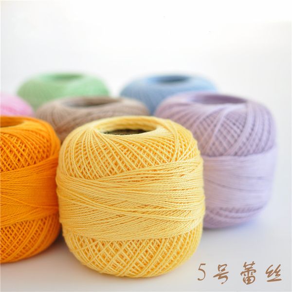 

50g/ball 5# 100%cotton lace yarn baby cup mat cotton thread absorb sweat breathe y soft and smooth, Black;white