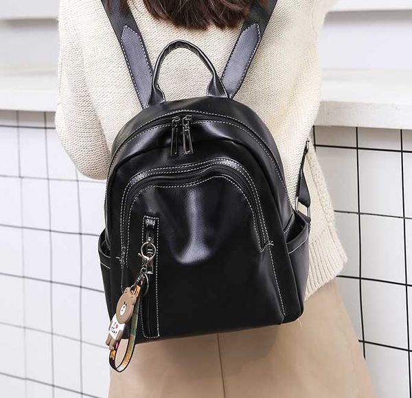

рюкзак женский 2020 мода корейский стиль мода простой мягкий кожаный женский рюкзак большой емкости студенческий