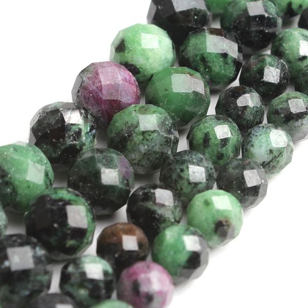 

size 6/8mm 7.5'' natural faceted epidote ruby zoisite gemstone beads for jewelry making round loose diy bead bracelet necklace