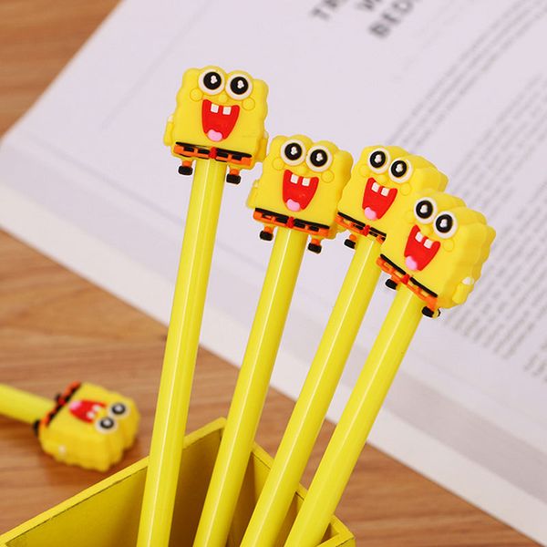 

yellow cartoon anime gel pen 0.5mm black children writing pen office eexamination limited office school supplies wholesale e-packet