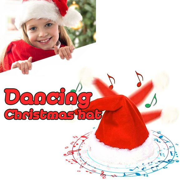 

christmas hat electric singing and dancing santa claus hat xmas cap funny santa dress up battery powered kids gift new year