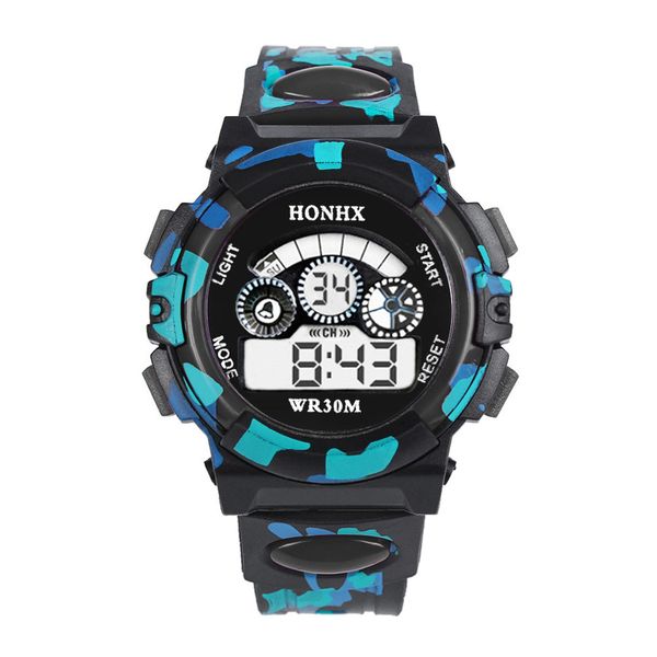

outdoor multifunction waterproof kid child/boy's sports electronic watches waterproof children boys girls kids digital clock, Blue