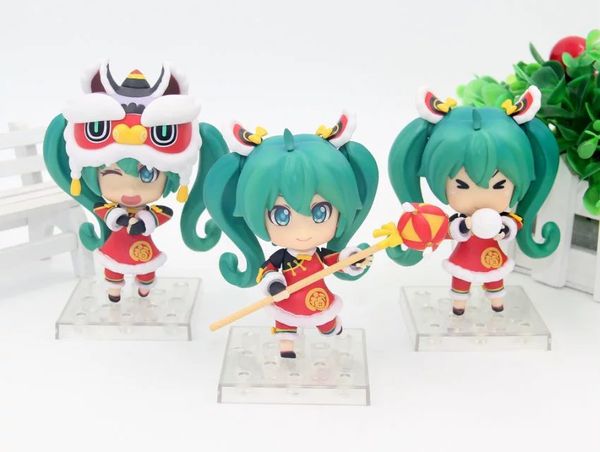 

игрушка подарочная модель новый подарок подростка hatsune miku hatsune танцевальный пакет с львом buns lion dance ver.q версия глиняная рука