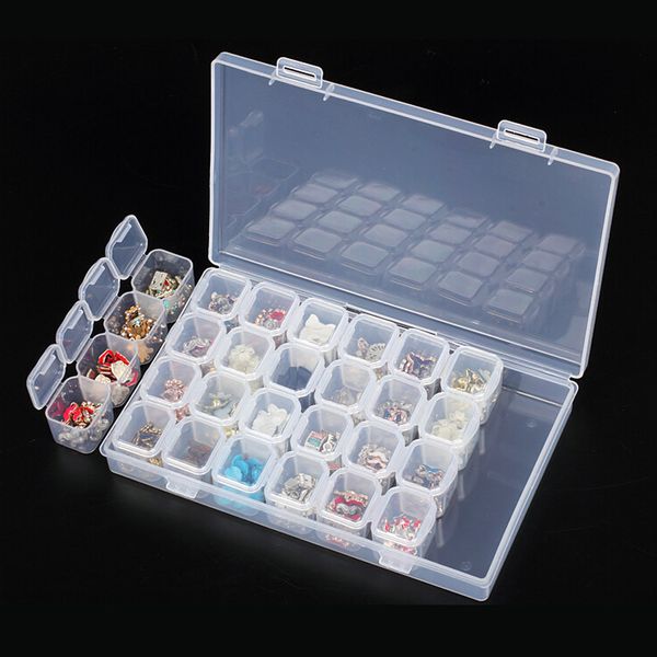 

28/56 lattices dismountable diamond painting accessories diamond embroidery cases pp plastics box organizer home storage boxes 2019
