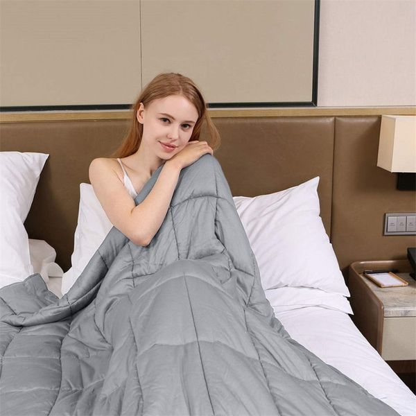 

weighted blanket size 36''x48'' 5lb reduce stress promote deep sleep summer ventilation blanket plumon cama comforter