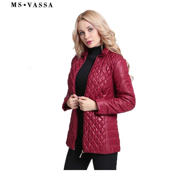

ms vassa autumn parkas women 2019 ladies winter jackets cotton padded fashion quilting elastic coats plus size 6xl 7xl outerwear y190926, Black;white