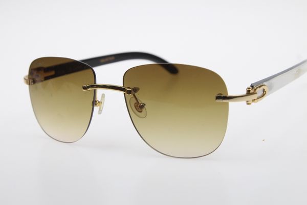 

fashion 8300680 black white buffalo horn sunglasses mens or women glasses rimless sunglasses nature genuine buffalo horn frames glasses, White;black