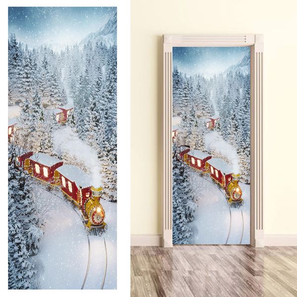 

christmas door sticker removable pvc thickening waterproof wall art glass window decal door renovation for home l a20