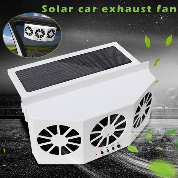 

new solar powered car air vent exhaust fan 3 cooler fan windshield ventilation system