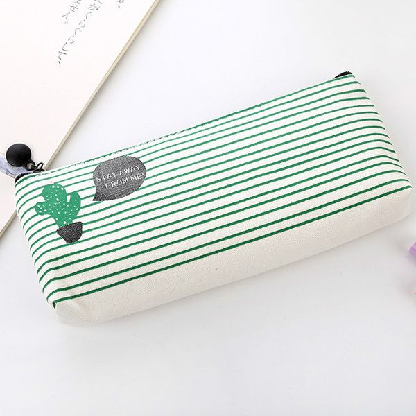 

cactus leaf school supplies pencil case kawaii student school cosmetic bag for women office supplies escolar canvas