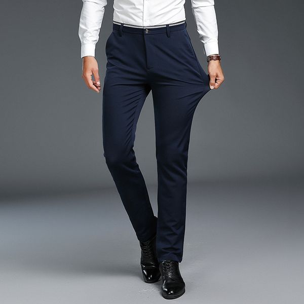 

techome leisure trousers/men casual pants fashion men pure color business suit pants/male high-end formal, White;black