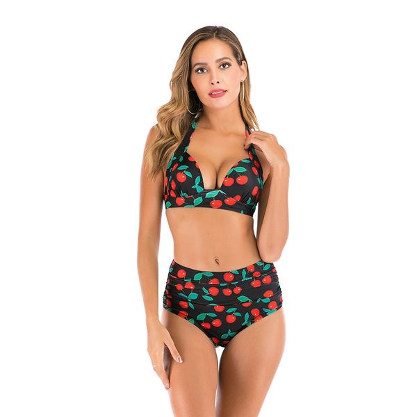 

2020 women leopard print push-up padded bra beach bikini set swimsuit separate female swimsuit swimming#118, White;black