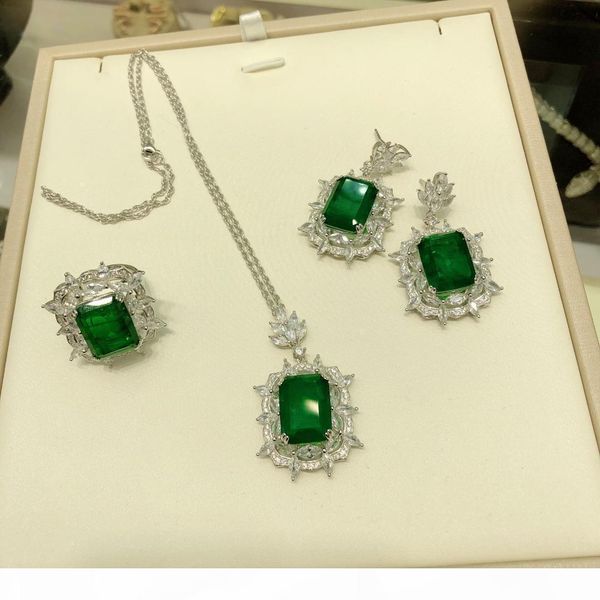 

lady designer ожерелье темперамент универсальный дизайн партии ожерелье ожерелье emerald серьги кулон, Silver