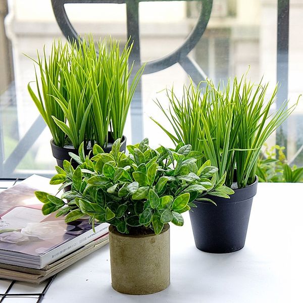 

green plant table with small bonsai artificial flower artificial flower home counter display home decoration shooting props 25cm