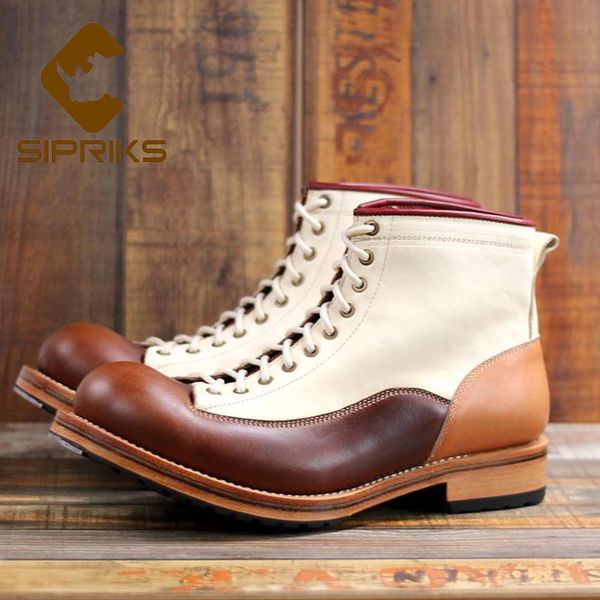 

sipriks mens cowboy boots imported calf leather ankle boots white brown goodyear welted shoes high footwear boot casual 46, Black