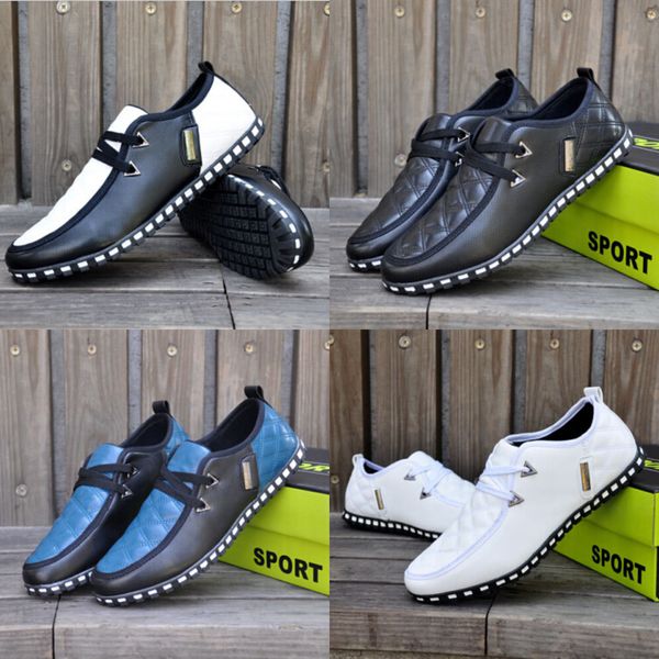 

goxpacer autumn and winter fashion new men shoes casual shoes men flats shoes men lacing cotton padded flats pu plus size, Black