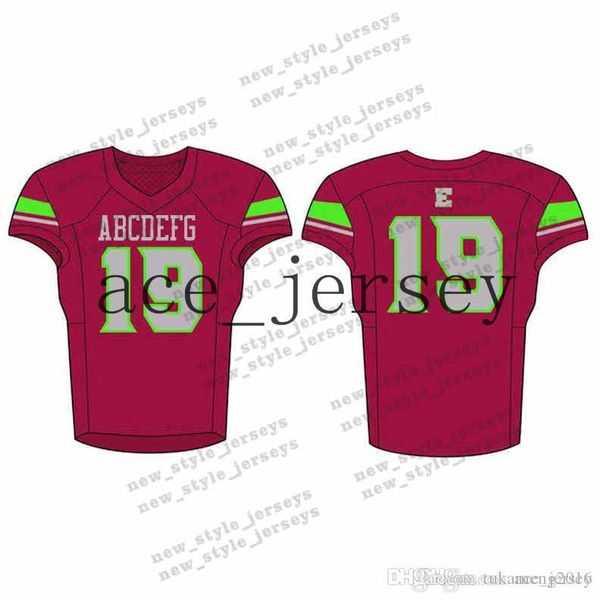

76men 2019 youth football jerseys army green wine red embroidery logos stitched custom any name any number jerseys, Black;red