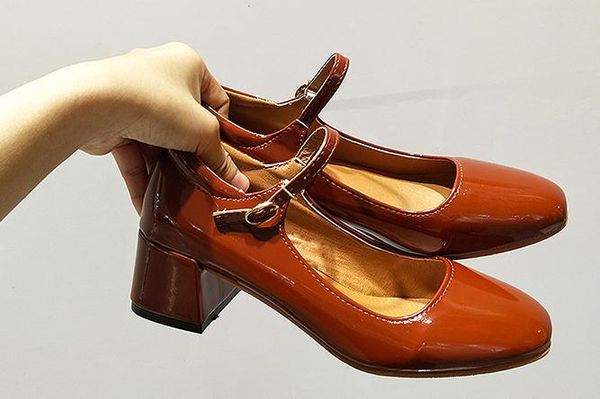 

women's shoes in spring and autumn middle coarse heel square head @8142, Black