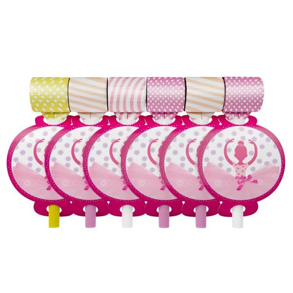 

6pcs/lot lovely ballet girl theme whistles children party funny blowing dragon blowout baby kids birthday party decor supplies