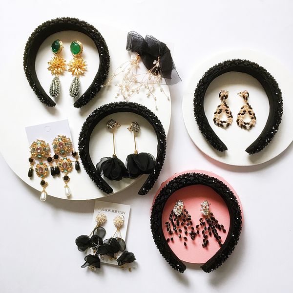 

ztech горячая продажа полоса 2020 новый волос с сережкой комбинация statement моды украшения для женщин свадебные подарки партии, Golden;white