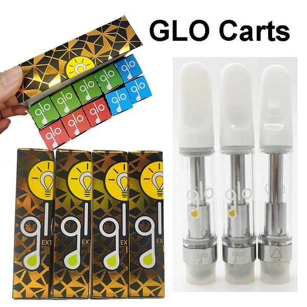 

Glo Экстракты Керамические Vape Картриджи 0,8 мл 1мл стекла Танки 510 густое масло Форсунки Упаковка 2.0mm Впускной Hole испарителем Пустой Vape Pen