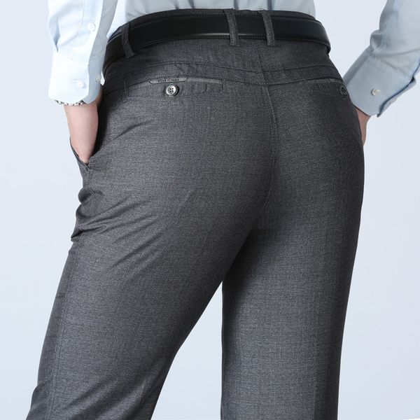 

mrmt 2019 brand men's trousers middle-aged cotton casual pants male straight loose business trousers casual men's pants, Black