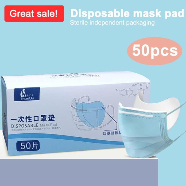 

50pcs disposable 3 layer masks gasket safety anti dust and haze breathable mouth face mask replacement pad clearance price