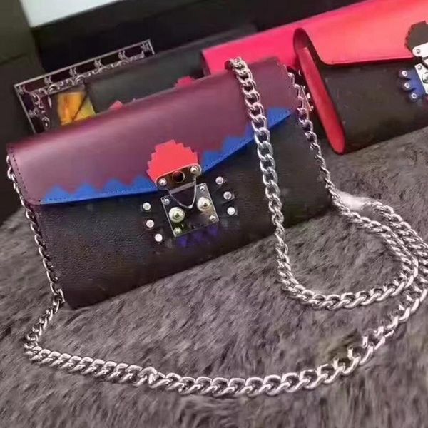 

women genuine leather bag chain crossbody shoulder bags famous print monster bag designer handbags real leather clutch brands b