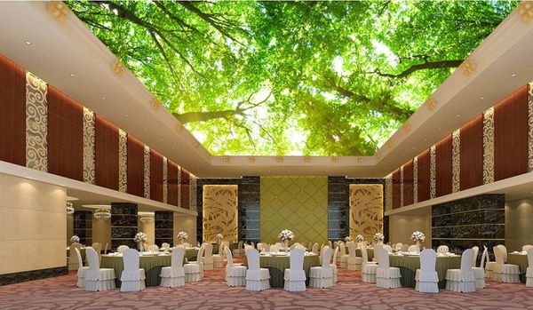 

customize 3d ceiling murals wallpaper sunlight tree green 3d wallpaper for ceiling pwallpapers for living room 3d ceiling